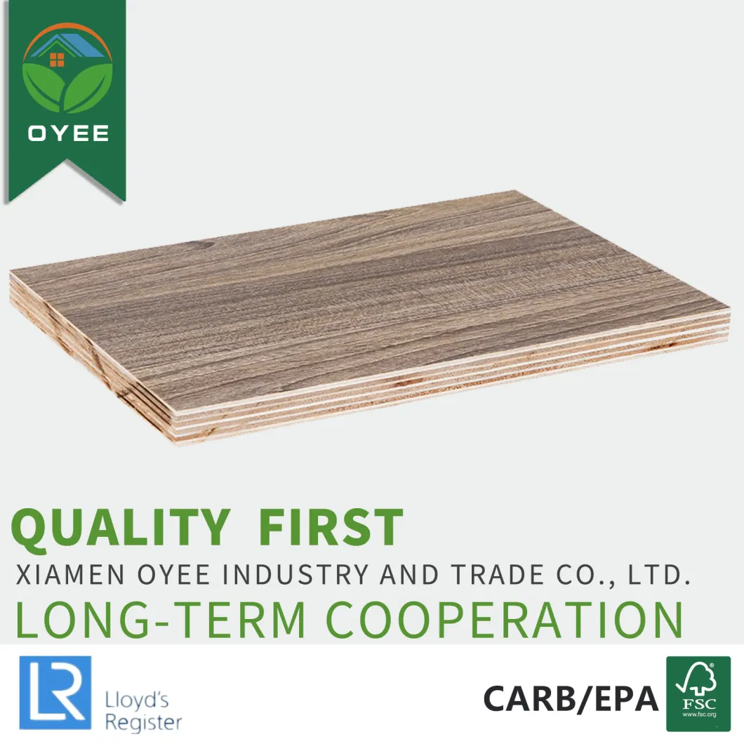 Oyee Plywood- Best Price 6mm and 18mm Melamine/Laminate Plywood with Solid Color or Wood Grain for Cabinet and Furniture with Full Core and E1 Glue